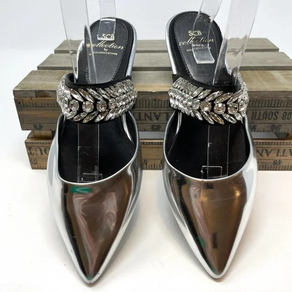 SCB Collection by Suecomma Bonnie Crystal Embellished Mules - Picture 5 of 15